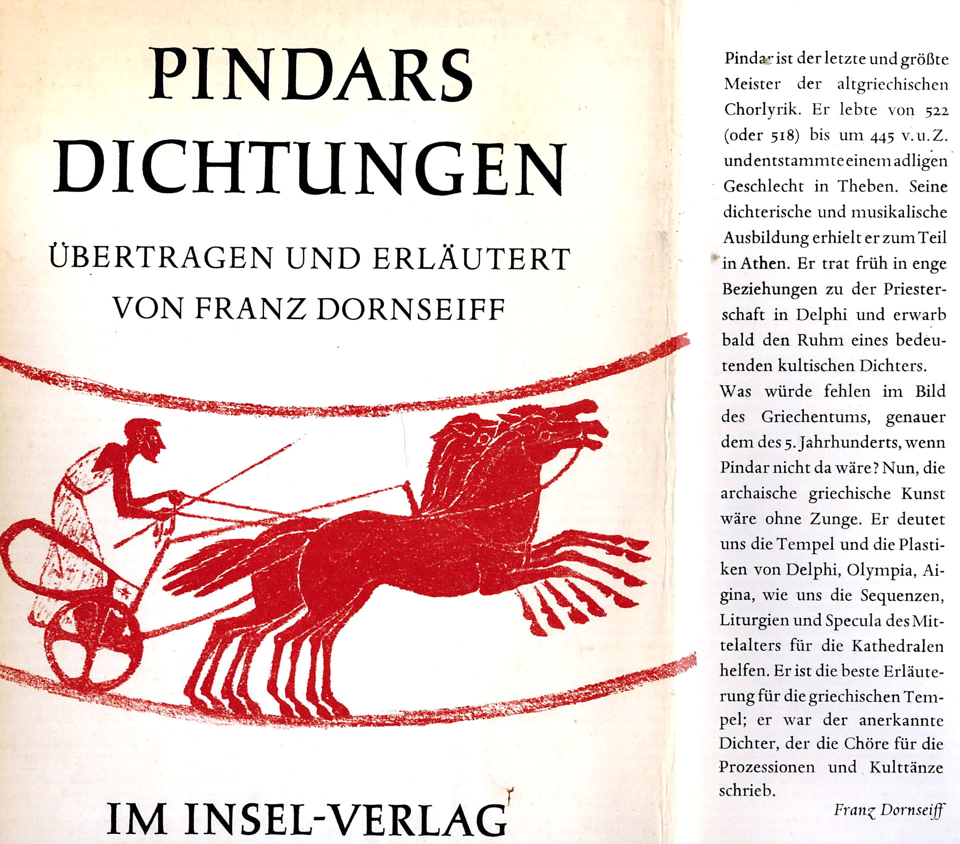 Pindars Dichtungen - Dornseiff, Franz